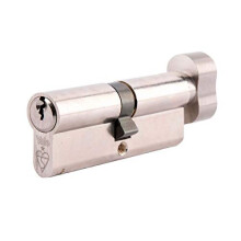 PKMT3535-NP Euro Thumbturn 1 Star Kitemarked Cylinder, 3 Keys Supplied, High Security, Visi Packed, Suitable for All Door Types, Nickel Finish,