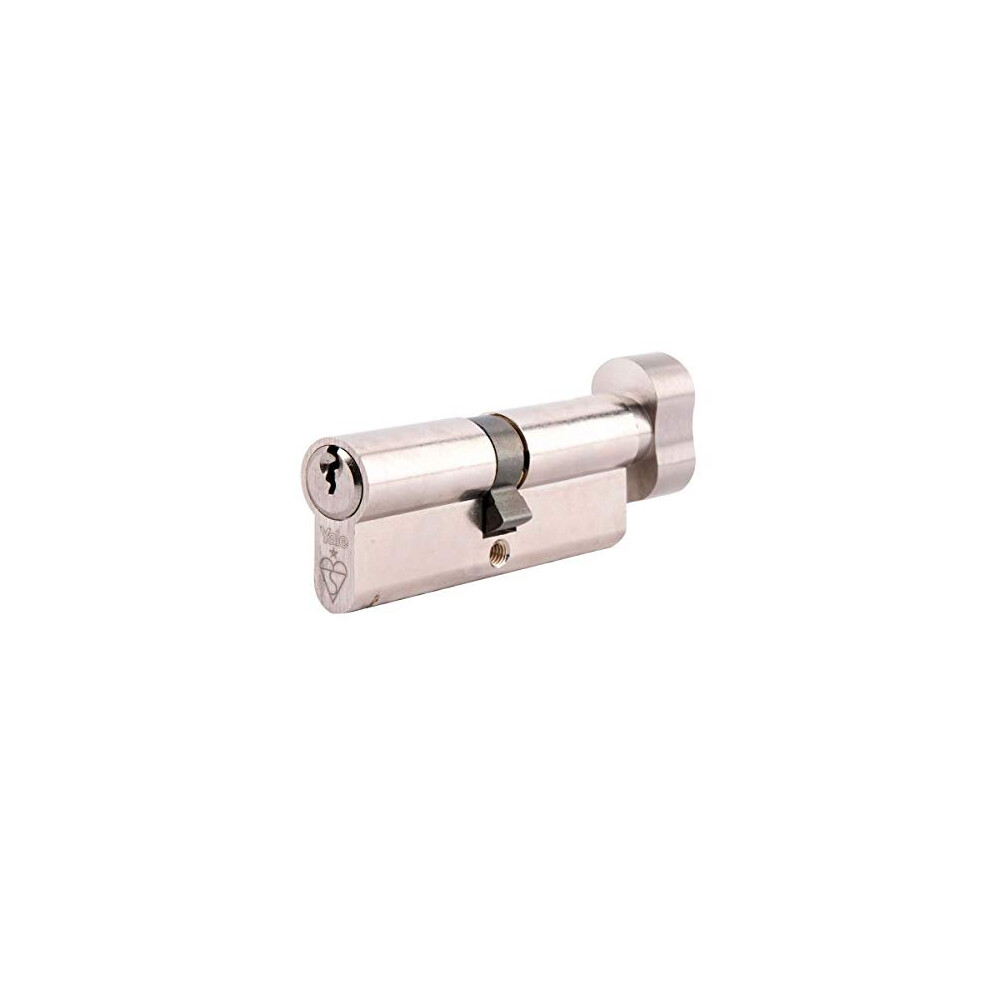 PKMT3535-NP Euro Thumbturn 1 Star Kitemarked Cylinder, 3 Keys Supplied, High Security, Visi Packed, Suitable for All Door Types, Nickel Finish,