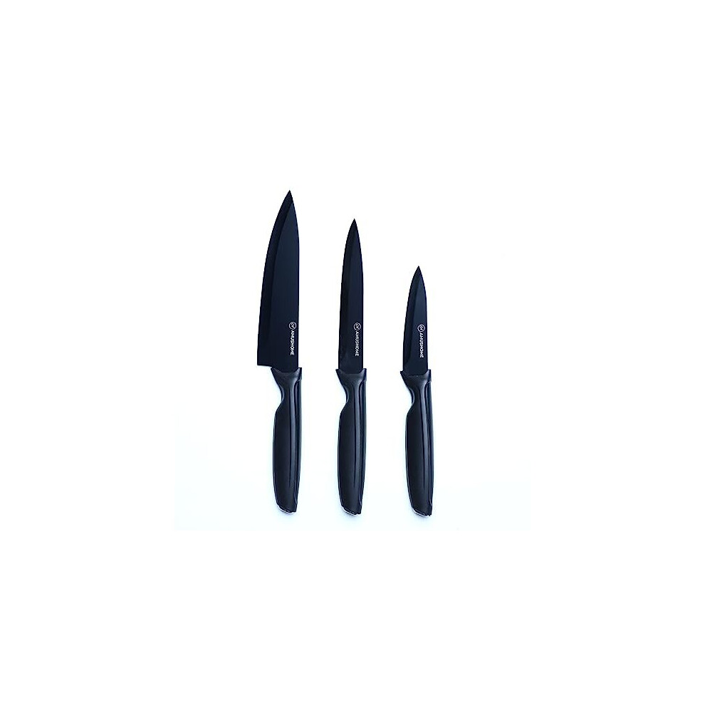 Kitchen Knife Set of 3 | Stainless Steel Blade Kitchen Knives Set with Ergonomic Handle Include Paring, Utility and Chef Knife