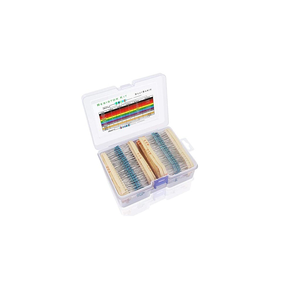 2600Pcs 130 Values Resistor Kit, 1% Assorted Resistors 1 Ohm-3M Ohm 1/4W Metal Film Resistors Assortment With Storage Box For Diy Projects 798339960750