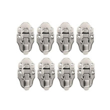 8Pcs Box Case Latch Hasp, Retro Style Metal Duckbilled Box Lock Toggle Cabinet Catch (Silver)