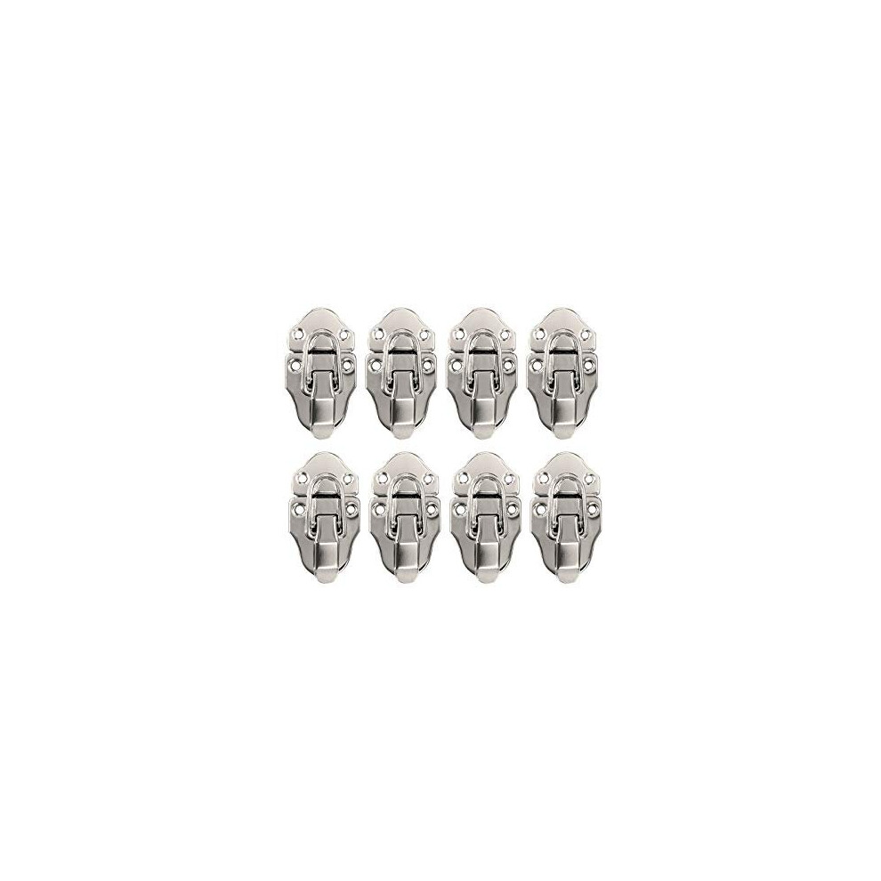 8Pcs Box Case Latch Hasp, Retro Style Metal Duckbilled Box Lock Toggle Cabinet Catch (Silver) 4894669750781