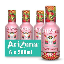 Kiwi Strawberry Fruit Juice, Pack of 6 x 500ml PET Bottles, Delicious Fruity Drink, No Artificial Flavours, No Artificial Preservatives