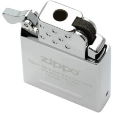 Zippo Gas Insert Yellow Flame 65815 - Windproof, Refillable Butane, Metal Construction, Iconic Click, Silver