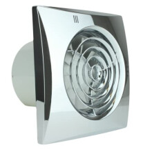 100mm Humidity Control Timer Environment friendly Chrome Quiet Bathroom Kitchen Extractor Fan 4 inch Shower Wall or Ceiling Mounted Ventilation for