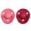 De Lux Soother 2-Pack, BPA Free Dummy Pacifier, Round Nipple. Silicone, OneSize (0-36 Months), Coral/Ruby 2