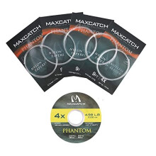 Maxcatch Fly Fishing Tapered Leader with Loop and Tippet Combo 9ft (0X-7X) (2X Leader (5pcs)+2X Tippet(1pcs))
