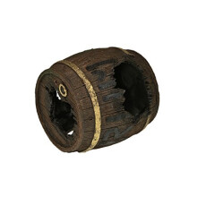 Polyresin Rum Barrel Cave Aquarium Ornament, Small