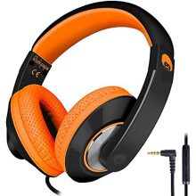 Comfort+ Kids Headphones, Wired Headphones Over Ear Headphones for Kids Children Adult with Microphone, Stereo Sound, Adjustable Headphones for School