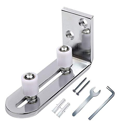 Floor Guide Chrome Plated Sliding Barn Door Floor Guide Roller Bottom Lay-Flat System Ball Bearing Design 1