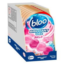 Brilliant Gel All in 1 Toilet Rim Block Cleaner, Spring Rain Fresh Scent, for All-Around Cleanliness, Long Lasting Freshness and Brilliant Shine -