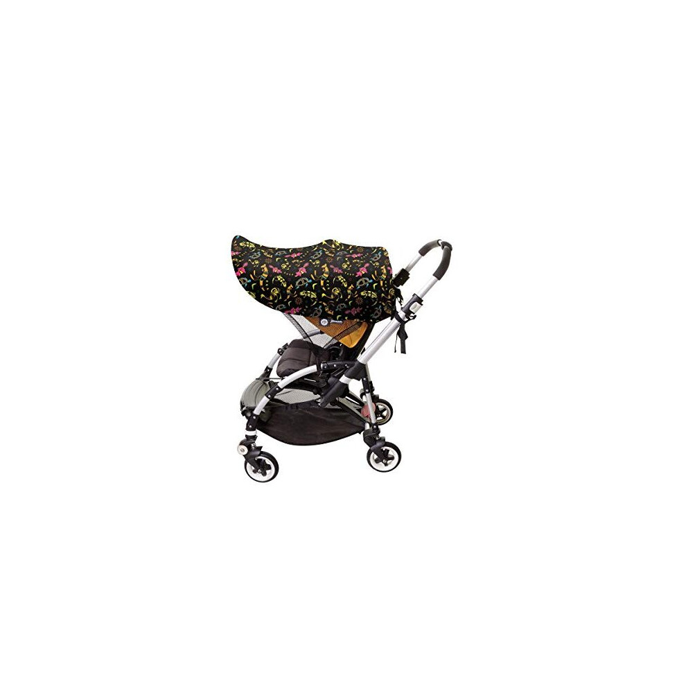 StrollerBuddy Extenda-Shade Baby Sun Shade Stroller Cover - with UPF 50+ UV Shield Protection -Large - Animal Print Design - Model F283