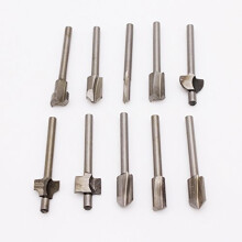 1/8"(3.2mm) Mini Shank HSS Titanium Router Bits Fit for Dremel Foredom Rotary Tool Set for DIY Woodworking, Carving, Engraving, Drilling(10pcs)