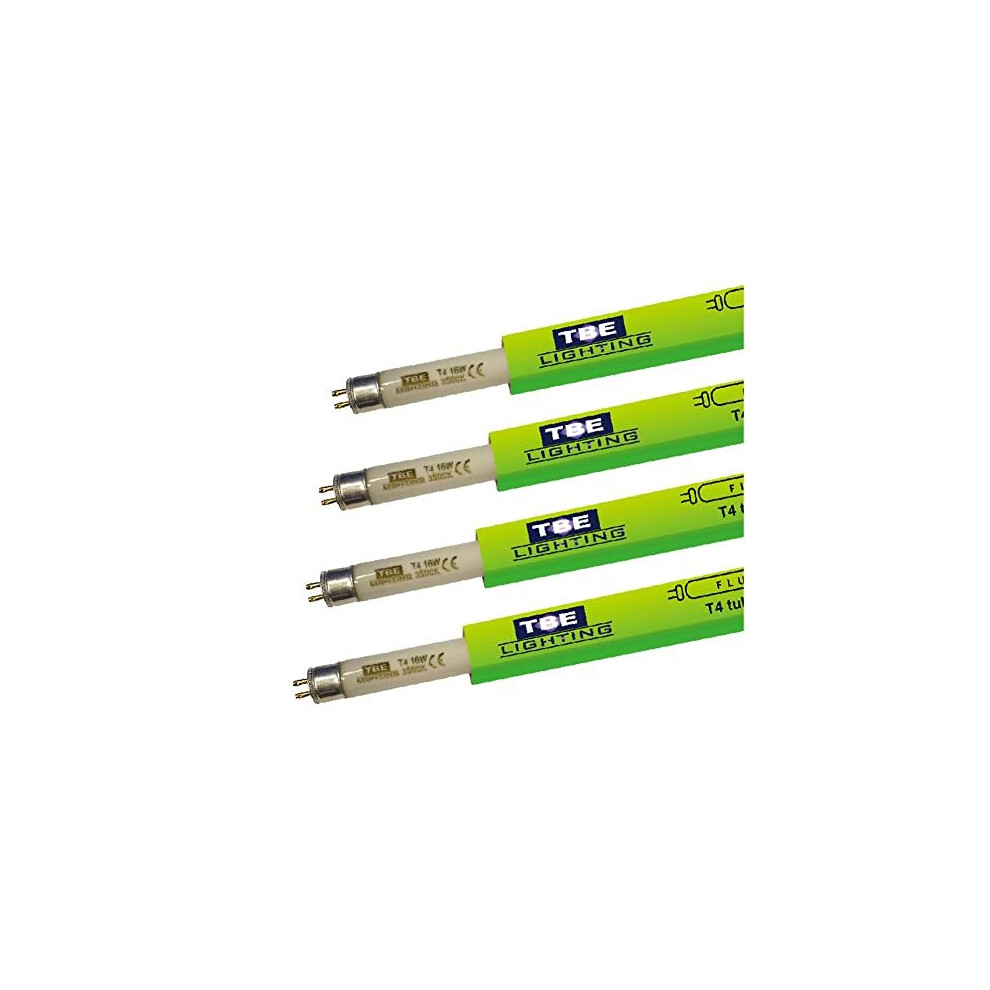 Tbe Lighting T4 16W Fluorescent Tube Lamps 480Mm - 4 Pack Of Cfl Bulbs - G5 2-Pin Base Fittings - T4 High Efficiency Lamps, Soft 3500K White
