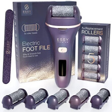 Electric Foot File Pedicure Feet Hard Skin Remover Foot Scraper Dry Dead Skin Remover Callus Exfoliator Rechargeable Feet Scrubber with 5 Replacement