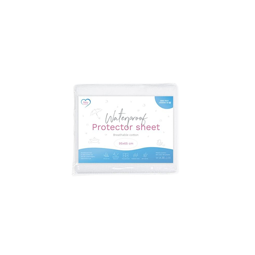 Waterproof Mattress Protector Sheet/Cover Fits 95x65 cm Travel Cot