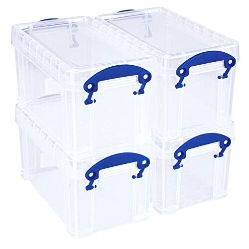 Really Useful Really Useful Plastic Storage Box 2.1 Litre Clear (Pack of 4)
