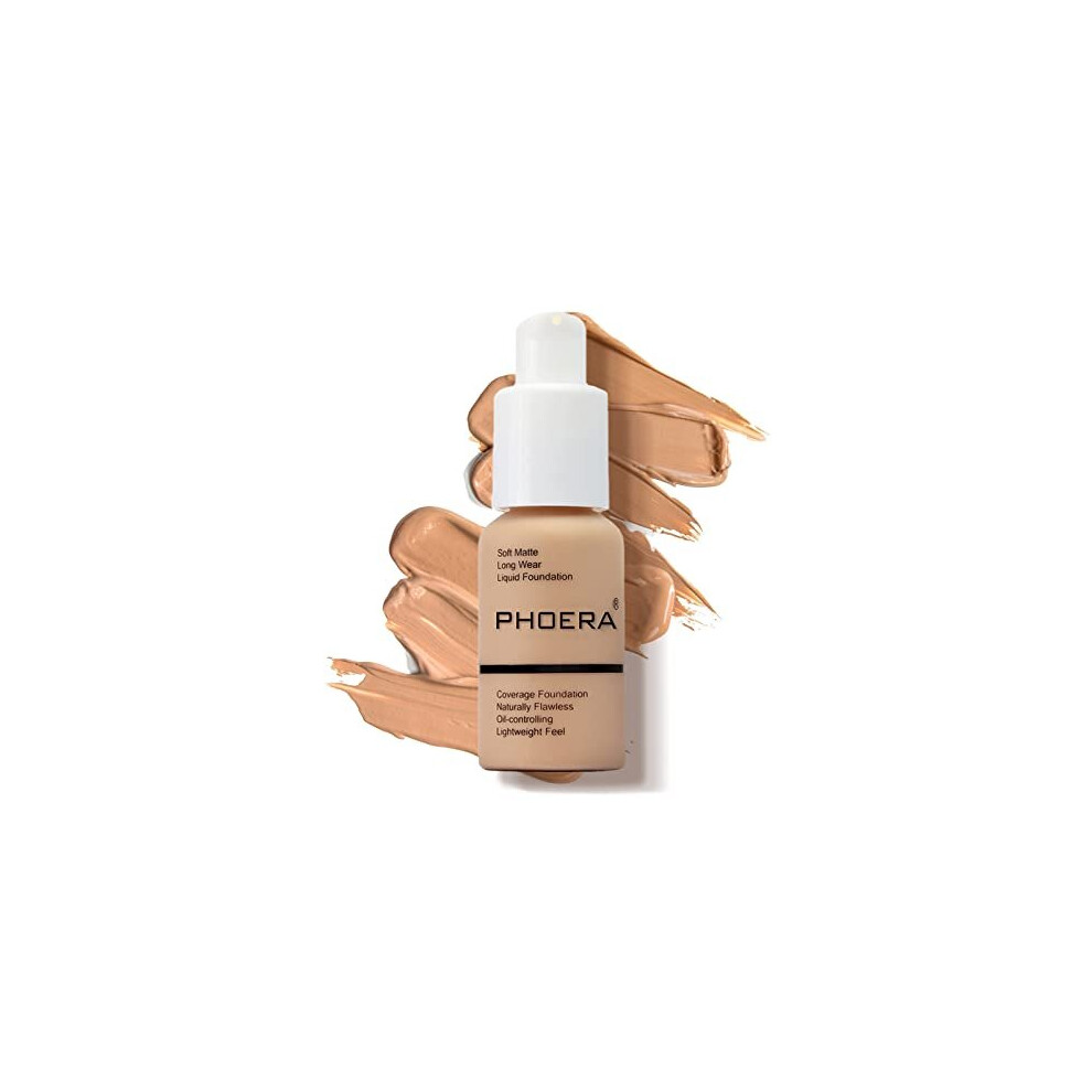 Junhe Cream Phoera 30Ml Foundation Liquid, Foundation Full Coverage 24Hr Matte Oil Control Concealer Liquid Foundation,Flawless Smooth Long Lasting (104#
