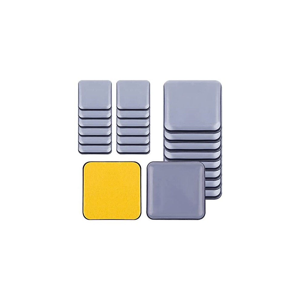 20 Pcs Furniture Gliders For Carpet,Furniture Sliders For Wooden Floors, Easy Gliders For Furniture,Furniture Movers For Heavy Itemsï¼Squareï¼ 750238952755