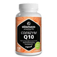 Vitamaze Coenzyme Q10 200 mg per Vegan Capsule, 120 Capsules with 98% Ubiquinone for 4 Months, Best Bioavailability, German Quality, Natural