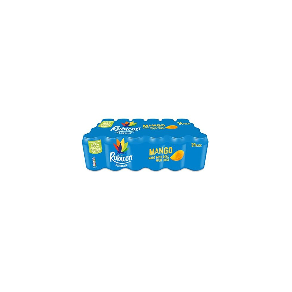 Rubicon Sparkling Mango, Fizzy Drink With Real Fruit Juice, 24 X 330Ml Cans