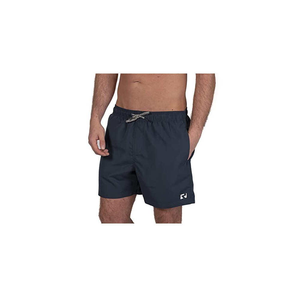 Ript Essentials Men's Quick Dry UV 50 Sun Protection Peach Finish Swimming Swim Shorts Trunks, Navy, XL