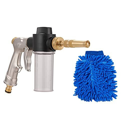 Car Wash Foam Gun, Deluxe Car Wash Sprayer Garden Hose Spray Nozzle with 100cc Bottle, 3 Spray