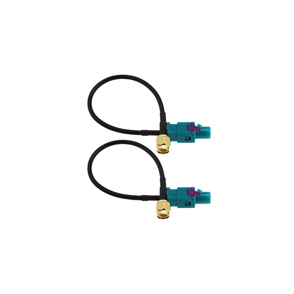 2Pcs Fakra Z Male Plug To Sma Male Plug Vehicle Aerial Antenna Adapter Cable Universal For Gsm Gps Dab Tv Antennas Automotive Accessories 15Cm/6 Inch 6973795066831