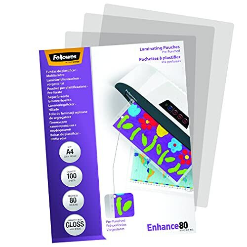 Fellowes 228 x 303mm Punched Laminating Pouch (Pack of 100) 2