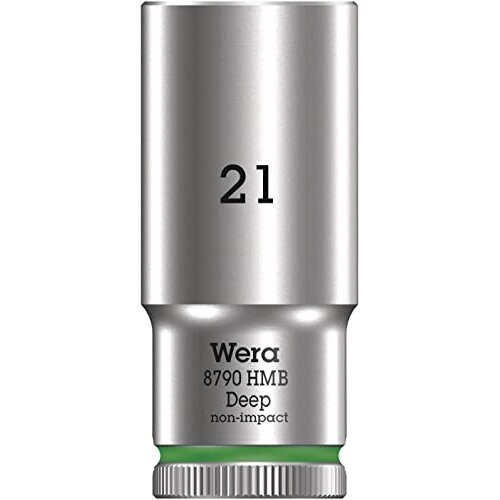 Wera 05004543001 8790 HMB Deep Socket, Green, 21.0 mm