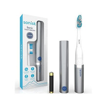 Pulse | Battery Powered Electric Toothbrush | Portable Travel Size with Antimicrobial Sonic Technology | 1x Battery, 2X Brush Heads, 1x Travel Case