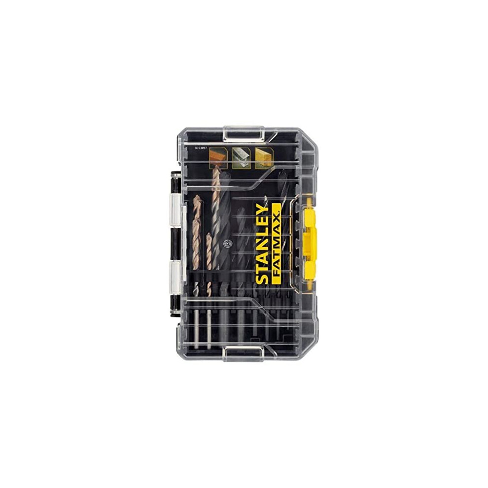 Stanley Masonry Drilling Bit Set For Metal And Wood Includes A Small Toughcase And Shaker Box Compatible With Pro-Stack And Tstak (14 Pieces) Sta88561