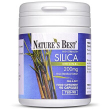 Silica 200mg | High Strength Naturally Sourced Silica Supplement | 90 One-A-Day, Vegan Capsules (3 Month's Supply) | from Bamboo Extract | UK Made