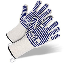 Long Wrist Protect Extreme Heat Resistant Gloves - Thick, Light-weight & Flexible, 2 Gloves - Use in Dutch Oven, Big Green Egg, Pizza Stone, Cast Iron