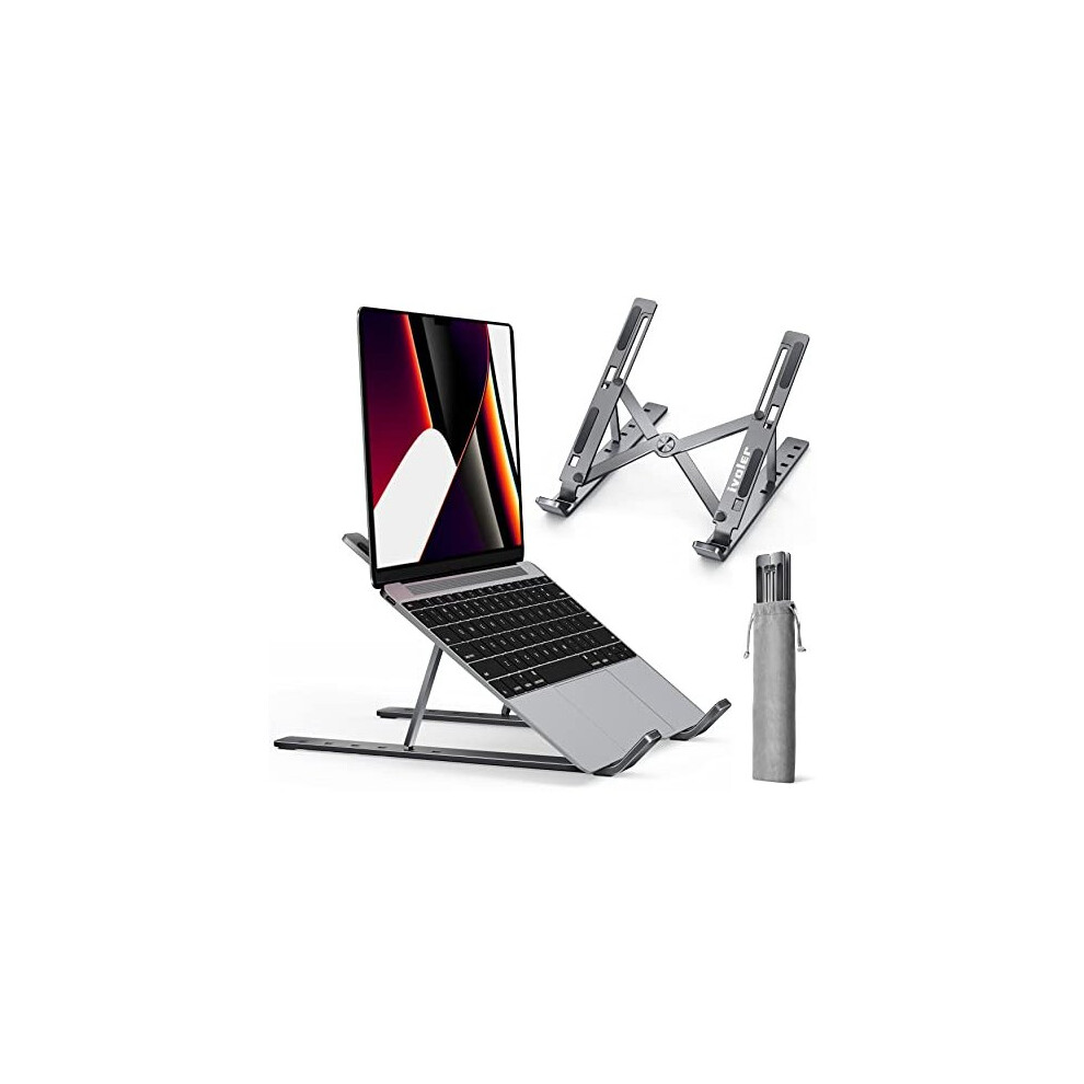 Laptop Stand, Adjustable Laptop Riser Aluminum Ergonomic Foldable Portable Tablet Holder Desk Laptop Holder, Notebook Stand For Macbook, Lenovo, Dell, 6221323684522