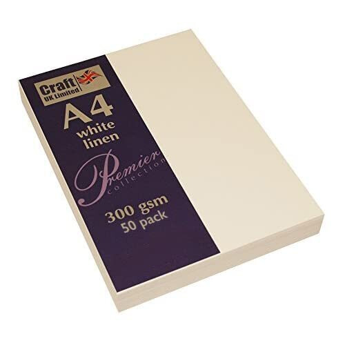 2390 A4 White Recycled Linen Card 300 GSM - 50 Sheets