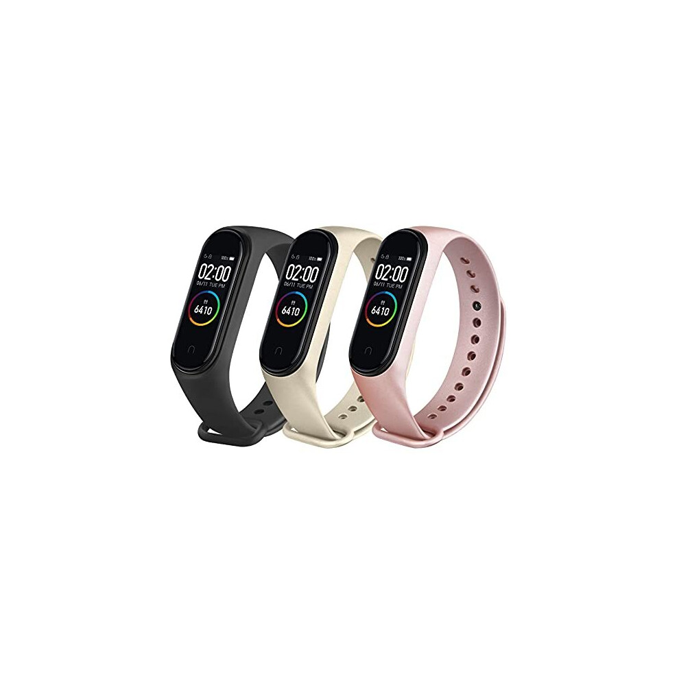 [3 Pack] Straps for Xiaomi Mi Smart Band 4 / Mi Band 3, Colourful Replacement Bracelet in Anti-Lost Silicone Designed Fitness Tracker Accessories