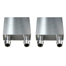 Water Cooling Block 40x40mm Aluminum for Liquid Water Cooler Heat Sink System Silver for CPU Graphics Radiator Heatsink (2 Pack)