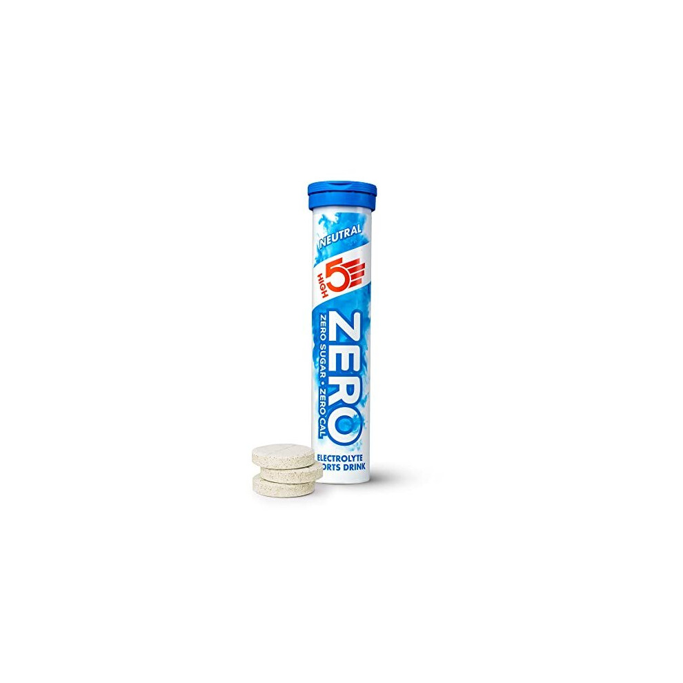 High5 Zero Electrolyte Hydration Rehydration Tablets Added Vitamin C (Neutral, Tablets) Size 20
