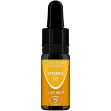 Vitamin D3 & K2 (MK7) Drops - 100% Pure and Vegan - Natural Origin with Organic Olive Oil - Strengthens The Immune System, Bones, Muscles and Teeth -