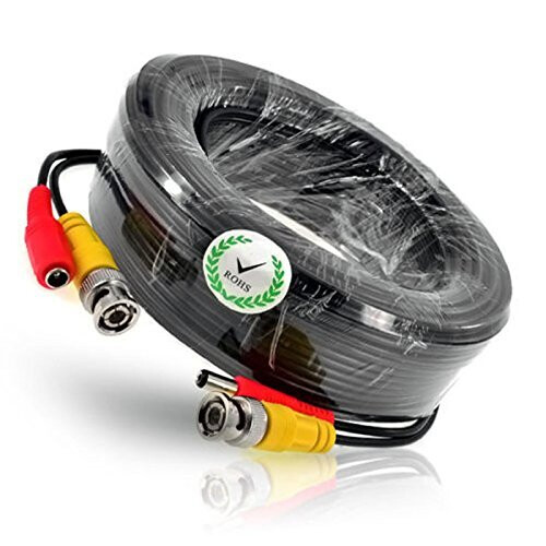 BNC Video Power Cable For CCTV Camera DVR Security System (20M, Black) 2