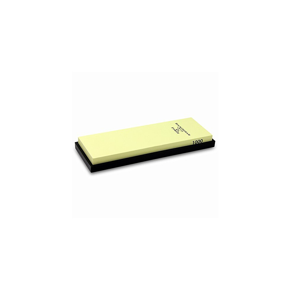 Rockingham Forge SUPERSHARP Whetstone, 1000 Grit Knife Sharpening Stone, Non-Slip Base, 18 x 6 x 2 cm – MEDIUM, Pale Blue/Black