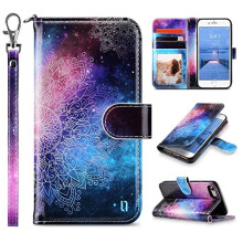 iPhone SE Case 2022/2020, iPhone 8 Case, iPhone 7 Wallet Case, PU Leather Case with Card Holder Kickstand Shockproof Protective Flip Cover for iPhone