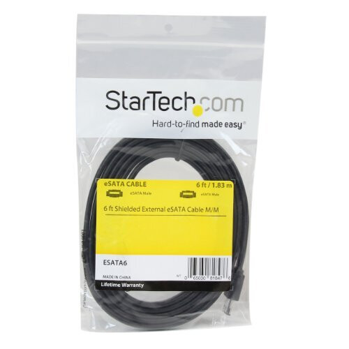StarTech.com 6 ft Shielded External eSATA Cable M/M - 6ft External SATA Cable - 6ft eSATA Cable (ESATA6), Black, 3 ft/1 m 2