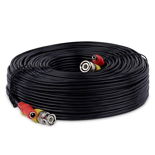 BNC Video Power Cable For CCTV Camera DVR Security System (20M, Black)
