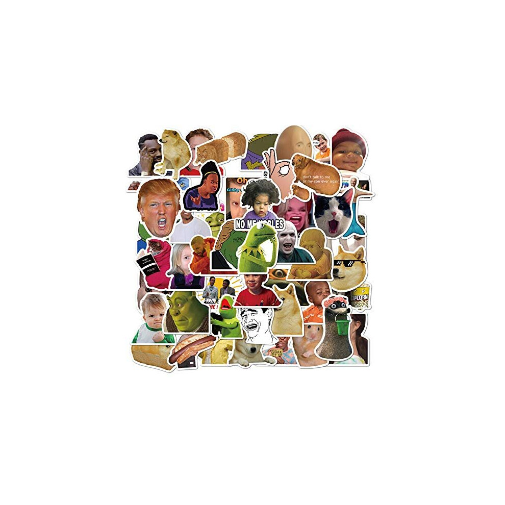50Pcs Funny Meme Stickers Laptop Car Scrapbook Phone Skateboard Computer Funny Vine Meme Stickers Vinyl Waterproof Aesthetic Personalised Stickers for