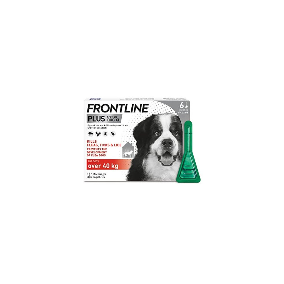 Plus Flea & Tick Treatment for Extra Large Dogs (over 40 kg) - 6 Pipettes