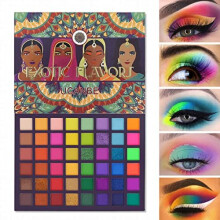 UCANBE EXOTIC FLAVORS Neon-luomiv  rimeikkipaletti - 48 v  rik  st  , korkeapigmenttist   - sateenkaarimatta, hohtava glitter-luomiv  rimeikkipaletti,