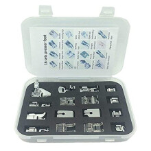 16pcs Professional Sewing Machine Presser Feet Kit Multifunction Hem Foot Spare Parts Accessories for Low Shank, Brother, Singer, Janome, Viking,