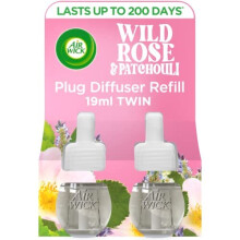 Air Freshener Plug In Diffuser Refill| Room Air Freshener|Fragrance : Wild Rose and Patchouli| Contains : 2 x 19ml| Usage: Lasts Upto 500 days (100